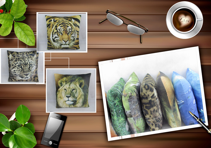 Digital printing plush cushion